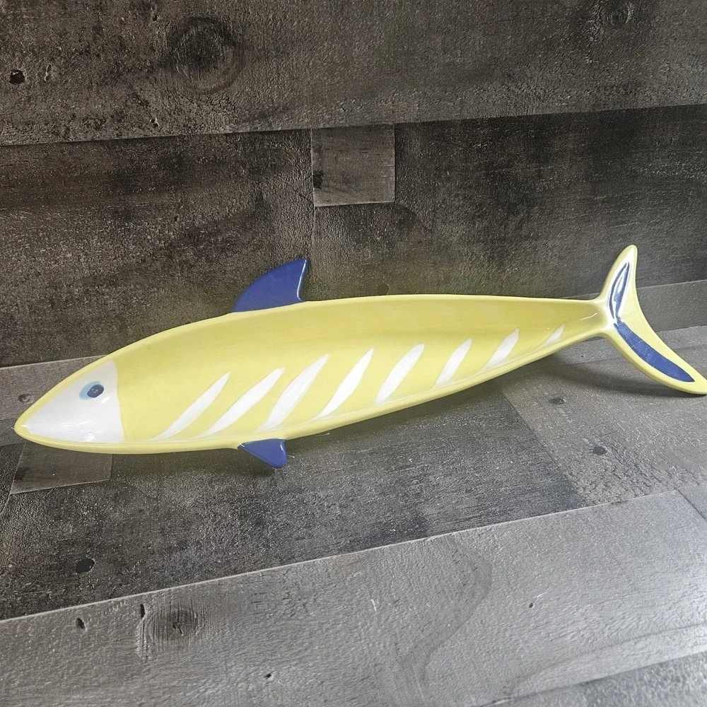 Schools Out Fish Appetizer Boat By Boston‎ Warehouse Blue And Yellow